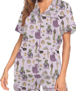 Alternative view of Women's Princesses Back View Pajamas Set For Women, Pastel Lilac Pink Color, US Size S-5XL