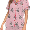 Love You More Pink Color Satin Pajama Set For Women