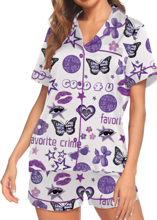Women's Good 4U Favorite Crime Pajamas Set For Women, White Color, US Size S-5XL - Image 6