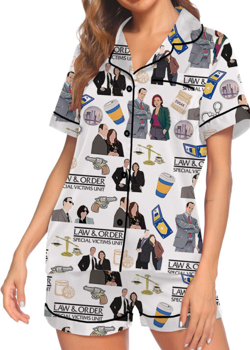 Law And Order Tv Series Satin Pajamas Set For Women