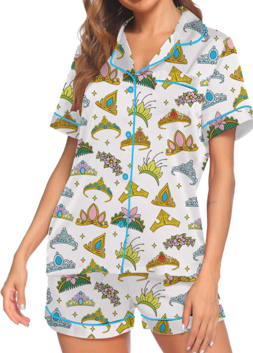 Women's Disney Princess Crown Pajamas Set For Women, White Color, US Size S-5XL - Image 5
