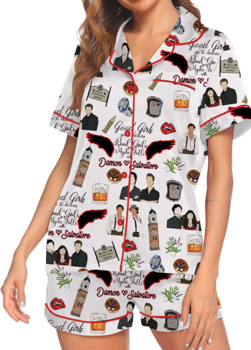 Vampire Diaries TV Series Satin Pajamas Set For Women