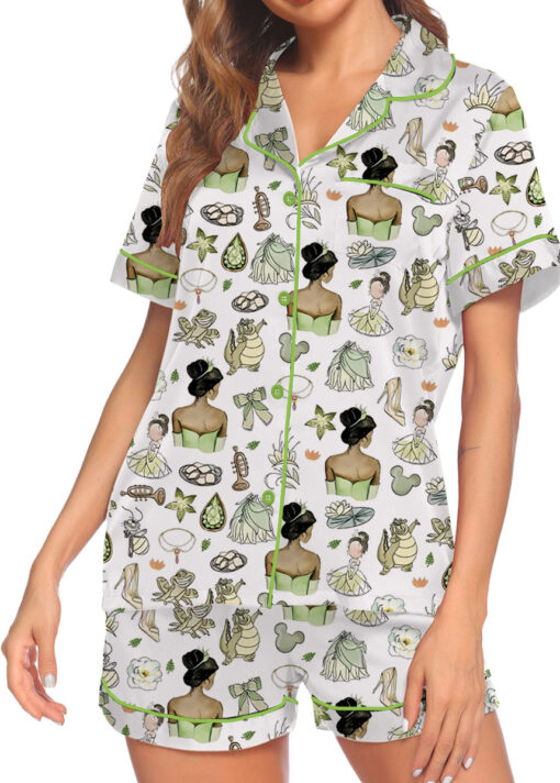 Women’s Princess And The Frog Pajamas Set For Women, White Color, US Size S-5XL - Image 7