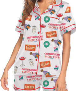 Alternative view of Women’s Chattahoochee Yacht Club Satin Pajamas Set For Women, White Color, US Size S-5XL