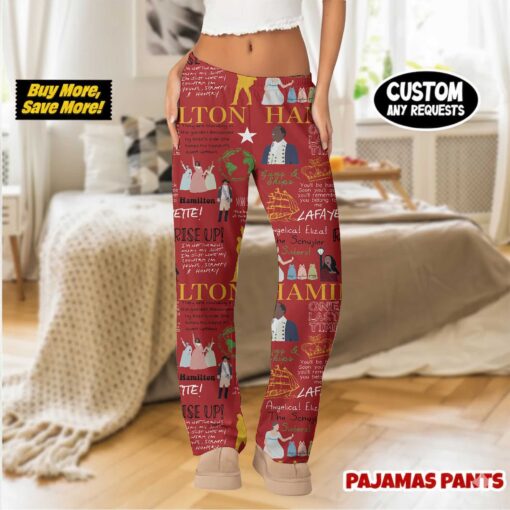 Hamilton Musical Satin Pajama Pants For Women - Image 4