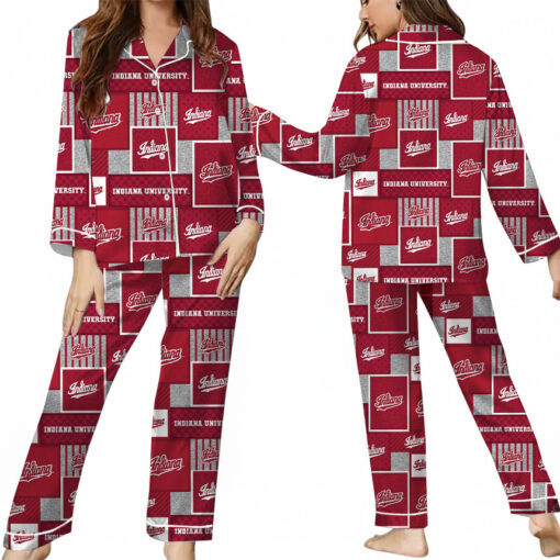 Indiana University Hoosiers Satin Pajama Set For Women - Image 13