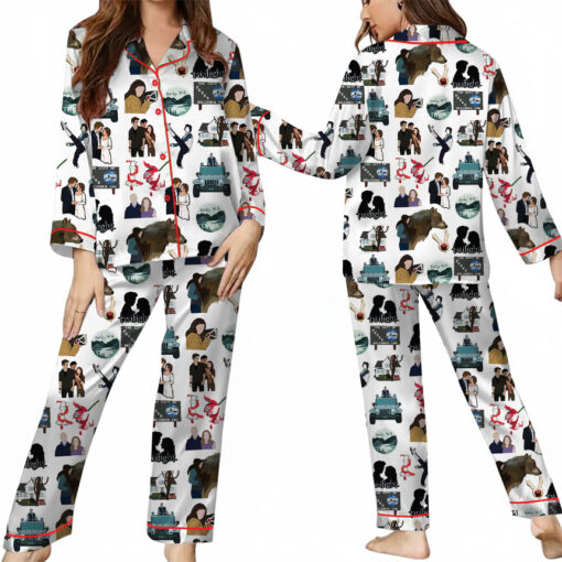 Twilight Inspired City Of Forks Satin Pajamas Set