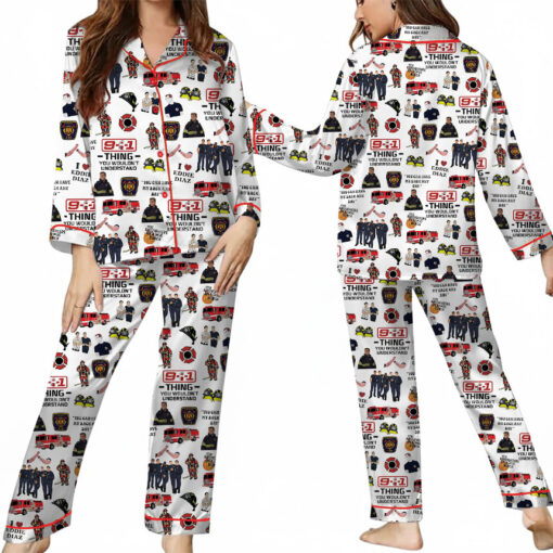 American TV Series Shirt 9-1-1 TV Show Satin Pajamas Set For Women