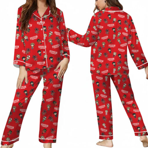 The Stranger Thing Movie Satin Pajamas Set For Women