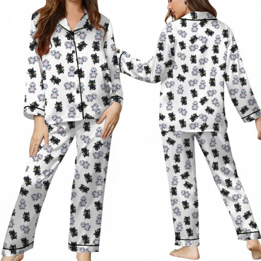 Toothless And Light Fury Satin Pajamas Set For Women
