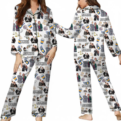 Law And Order Tv Series Satin Pajamas Set For Women