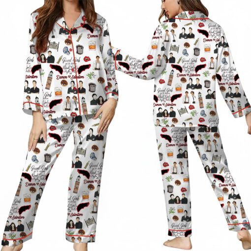 Vampire Diaries TV Series Satin Pajamas Set For Women