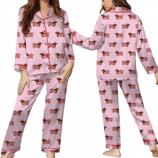 You Are One Hot Dog Satin Pajama Set For Women - Image 8