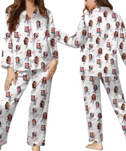 Alternative view of Chibi Katseye Beautiful Chaos World Tour Satin Pajamas Set For Women