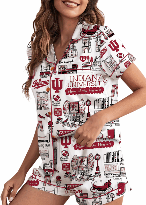 Indiana University Satin Pajamas Set For Women - Image 3