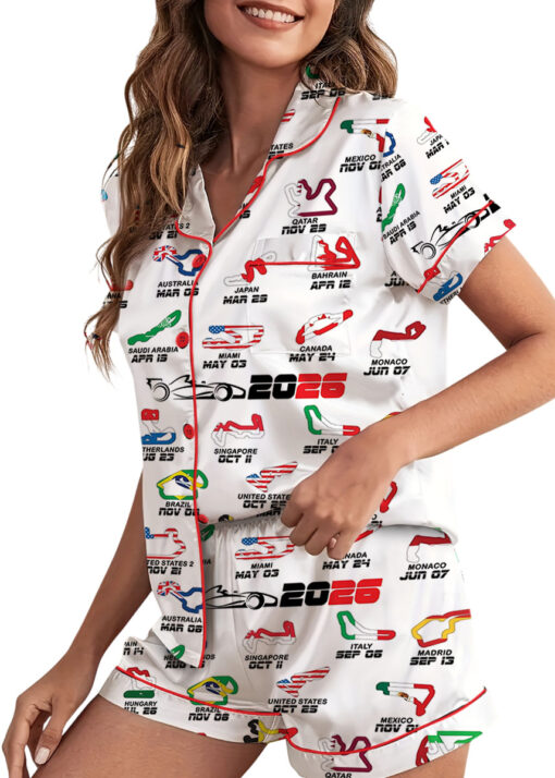 Formula One Racing F1 Satin Pajamas Set For Women