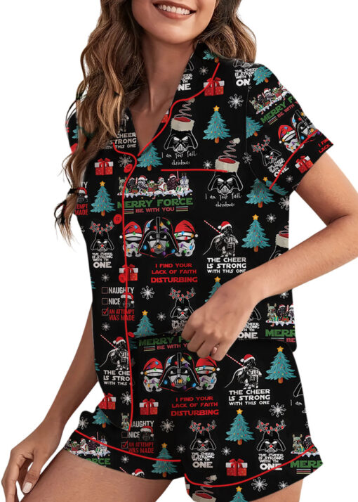 Darth Vader Santa Satin Pajamas Set, Star Wars Characters Pajamas