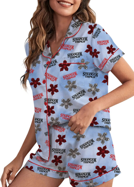 The Tranger Thing Movie Satin Pajamas Set For Women