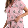 Love You More Pink Color Satin Pajama Set For Women