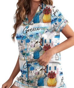 Alternative view of Women's Europe Travel Greece Pajamas Set For Women, White Color, US Size S-5XL