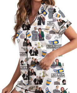 Law And Order Tv Series Satin Pajamas Set For Women