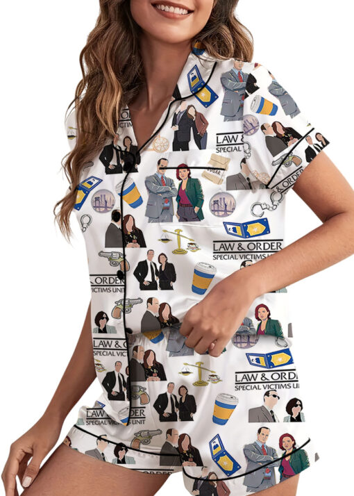 Law And Order Tv Series Satin Pajamas Set For Women