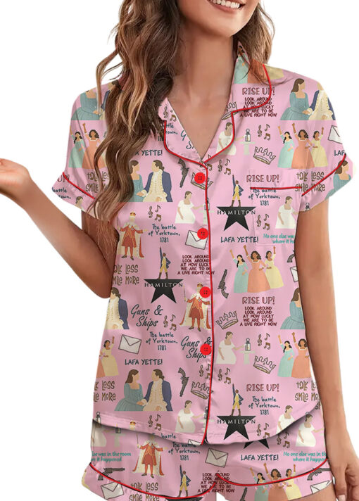 Hamilton Musical Short Satin Pajamas, Broadway Theater Pajamas, Musical Sleepwear, Alexander Hamilton Pajamas Set, Hamilton Fan Gift