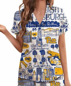 Alternative view of University Of Pittsburgh Satin Pajama Set For Women