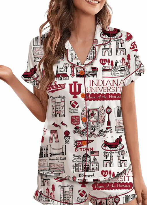 Indiana University Satin Pajamas Set For Women - Image 2