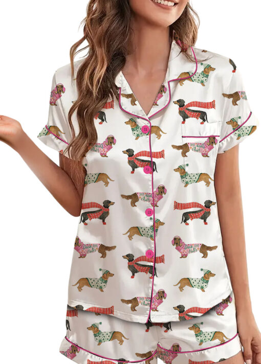 Women's Dachshund Cute Dog Pajama Set