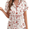 Women’s Christmas Bride To Be Last Christmas As A Miss Satin Pajama Set