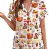 Christmas Mc Donald Pajamas Set, Mc Donald Pyjamas, McDonald Pajamas Women, Mc Donald Pattern Sleepwear, Food Lover Night Wear Pajamas