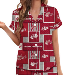 Alternative view of Indiana University Hoosiers Satin Pajama Set For Women