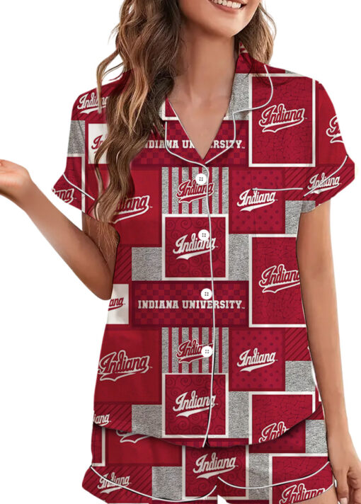 Indiana University Hoosiers Satin Pajama Set For Women - Image 2