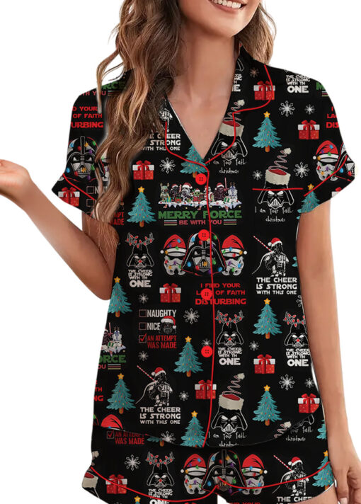 Darth Vader Santa Satin Pajamas Set, Star Wars Characters Pajamas