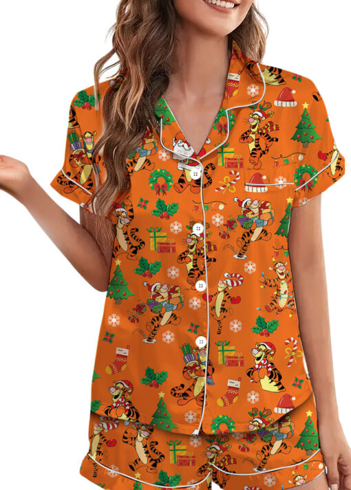 Christmas Disney Tigger Satin Pajamas Set For Women