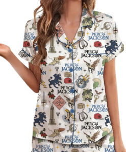 Alternative view of Percy Jackson & The Olympians Doodle Satin Pajamas Set For Women