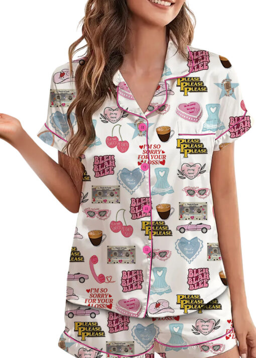 Bleh Blah Blee Satin Pajamas Set For Women - Image 4