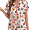 Stranger Cats Cute Satin Pajamas Set For Women