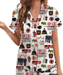 American TV Series Shirt 9-1-1 TV Show Satin Pajamas Set For Women