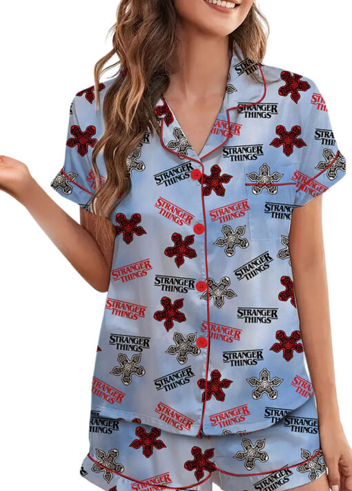 The Tranger Thing Movie Satin Pajamas Set For Women