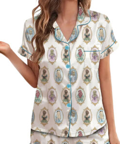 Alternative view of Women’s Princesses Mirror Back View Iron Satin Pajamas Set For Women, White Color, US Size S-5XL