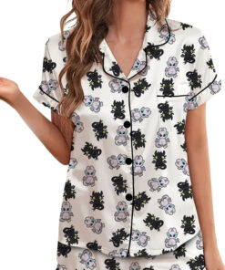 Toothless And Light Fury Satin Pajamas Set For Women