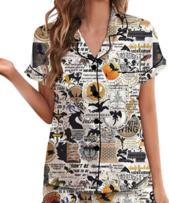 Alternative view of Women’s Fourth Wing Empyrean Satin Pajama Set, White Color, US Size S-5XL