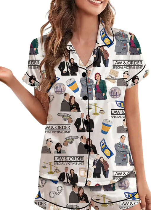 Law And Order Tv Series Satin Pajamas Set For Women