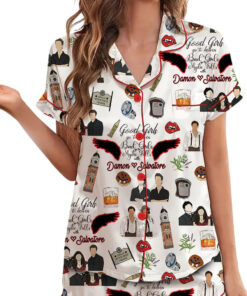 Vampire Diaries TV Series Satin Pajamas Set For Women