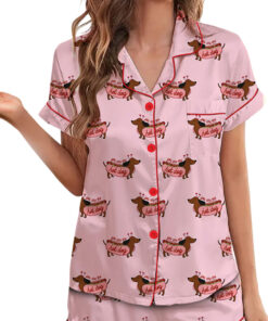 Alternative view of You Are One Hot Dog Satin Pajama Set For Women