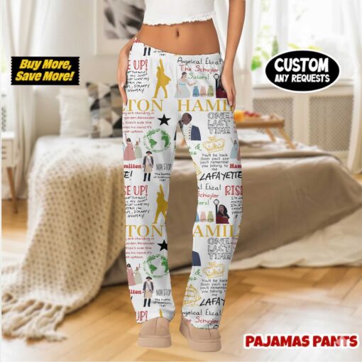 Hamilton Musical Satin Pajama Pants For Women - Image 2