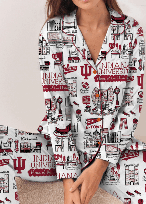 Indiana University Satin Pajamas Set For Women - Image 9