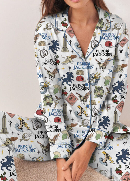 Percy Jackson & The Olympians Doodle Satin Pajamas Set For Women - Image 9